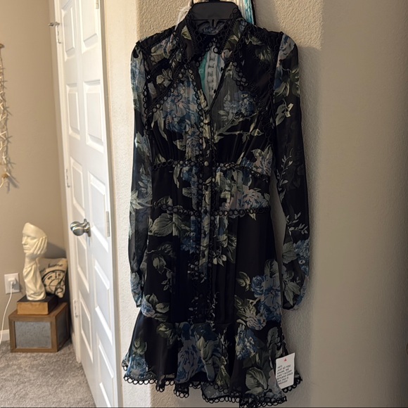 ASOS Floral Black Dress 4 - Picture 4 of 13